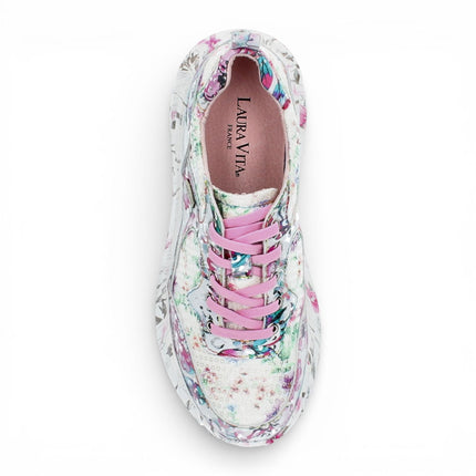 Laura Vita Women's Sofiao 07 Floral Leather Trainers Platform Sneaker Shoes