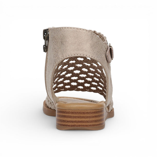 Blowfish Malibu Womens Golden Beige Weave Micro Wedge Sandals - Anuella