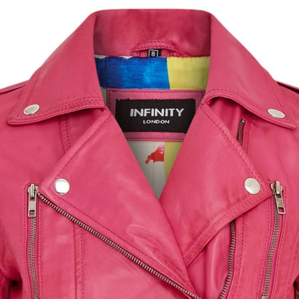 Womens Leather Brando Biker Jacket-Orlando