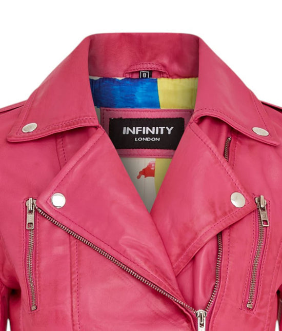 Womens Leather Brando Biker Jacket-Orlando