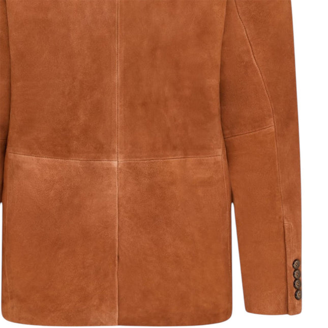 Mens Italian Rust Suede Leather Blazer Jacket - Aarau