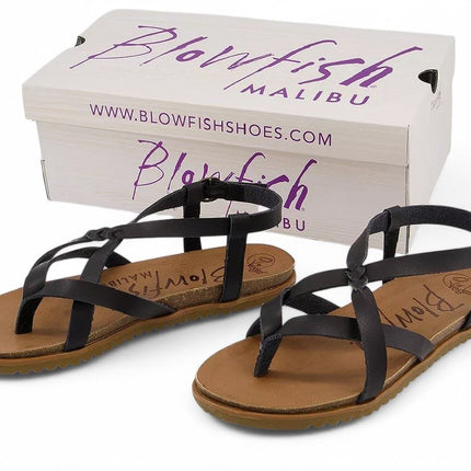 Blowfish Malibu Women's Black Strappy Buckle Sandals - Macarah B