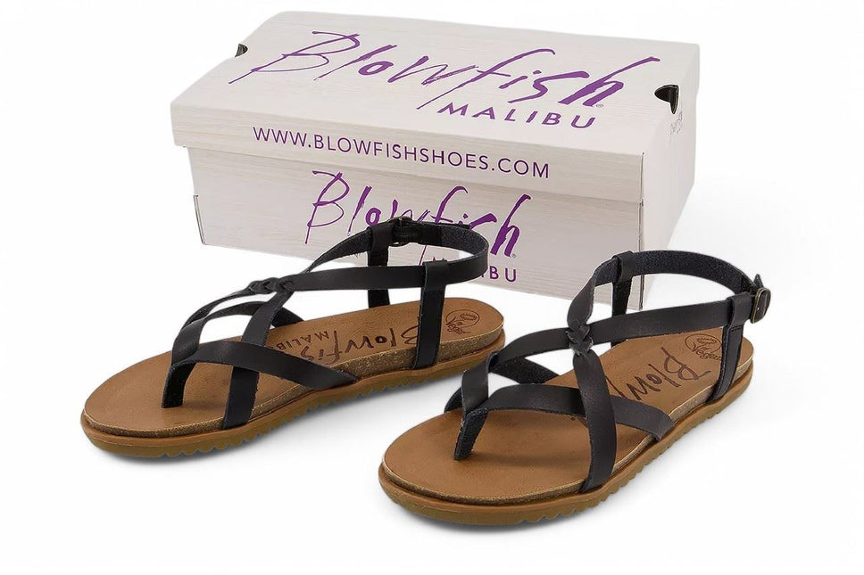 Blowfish Malibu Women's Black Strappy Buckle Sandals - Macarah B