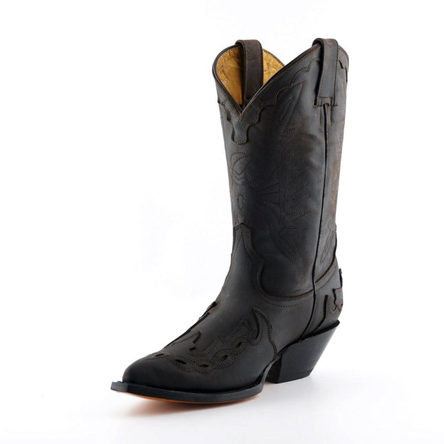 Grinders Unisex Brown Leather Cowboy Boots-Arizona Hi