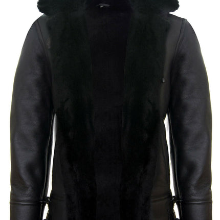 Mens Hooded Sheepskin Leather B3 Flying Jacket-Columbus