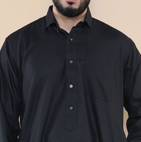 Mens Black Thobe Jubba Saudi Ramadan Eid Islamic Kaftan Kaudara Arabic Jubbah