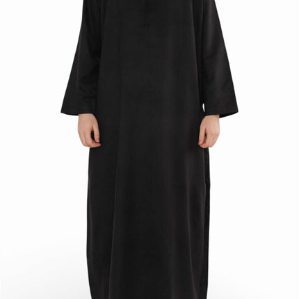 Men's Hooded Eid Black Moroccan Jubba Robe Ramadan Eid Thobe - HM12