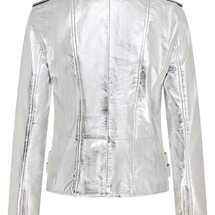 Womens Leather Brando Biker Jacket-Orlando