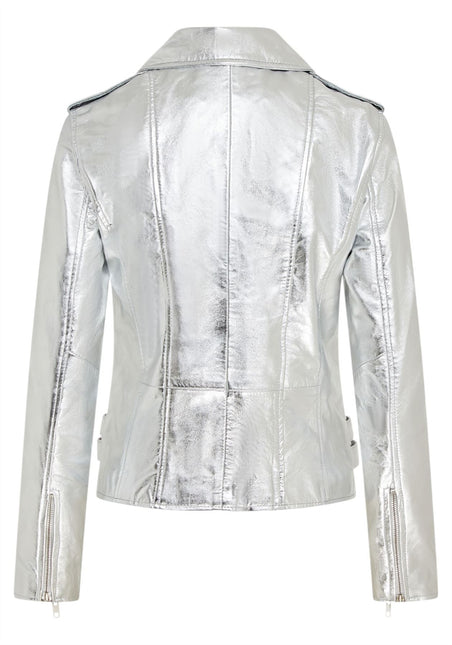 Womens Leather Brando Biker Jacket-Orlando