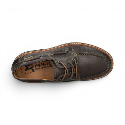 Mephisto Adrien Montana 8591 Men's Dark Brown Leather Lace-Up Walking Boat Shoes