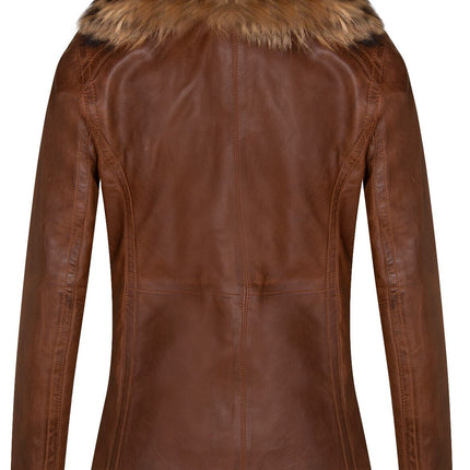Womens Leather Parker Jacket-Arvada