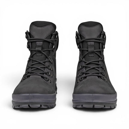 Ecco Men's Black Leather Waterproof Lace-up Hiking Boots - Rugged Track 25