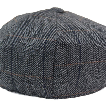 Mens Peaky Blinders Herringbone Newsboy Gatsby Flat Baker Hat