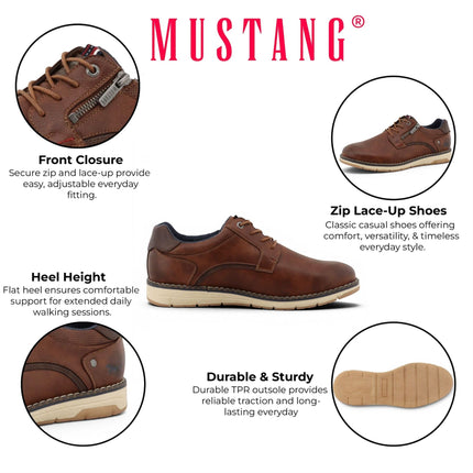 Mustang Men's Brown Faux Leather Casual Outdoor Shoes - M0031004
