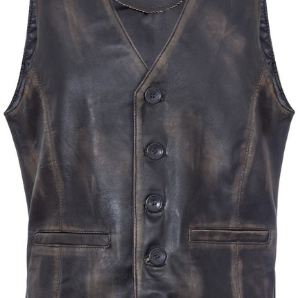 Mens Classic Leather Waistcoat-Chester
