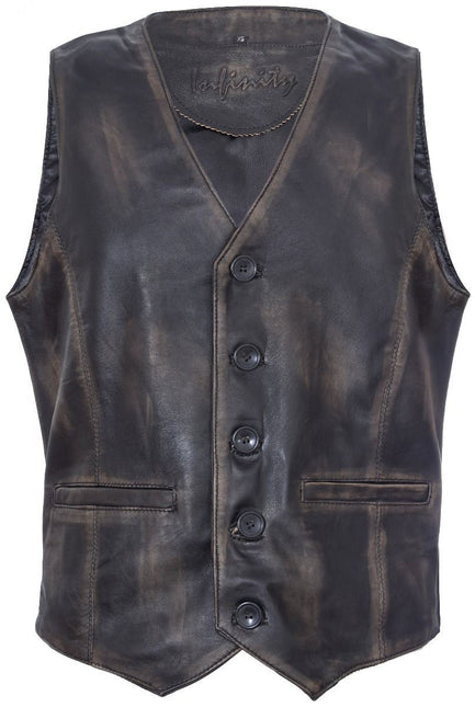 Mens Classic Leather Waistcoat-Chester