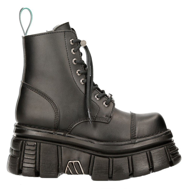 New Rock Vegan Leather Combat Platform Boots- M-NEWMILI083-VS2