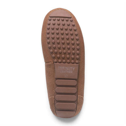 Women's Chestnut Tan Genuine Sheepskin Moccasin Winter Slippers - Aspen