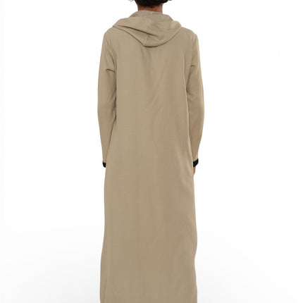 Kids Boys Grey Eid Hooded Moroccan Thobe Robe Djellaba Ramadan Jubba- K-HM3