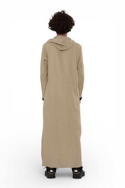 Kids Boys Grey Eid Hooded Moroccan Thobe Robe Djellaba Ramadan Jubba- K-HM3