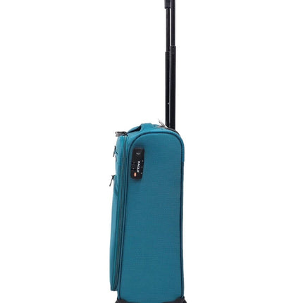 Lightweight Soft Cabin 4 Wheel Luggage Travel TSA Bag