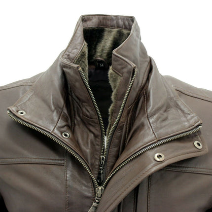 Mens Leather Mid Length Coat-Hanoi