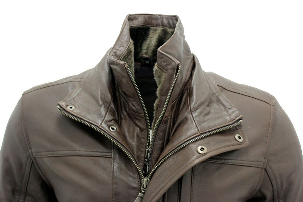 Mens Leather Mid Length Coat-Hanoi