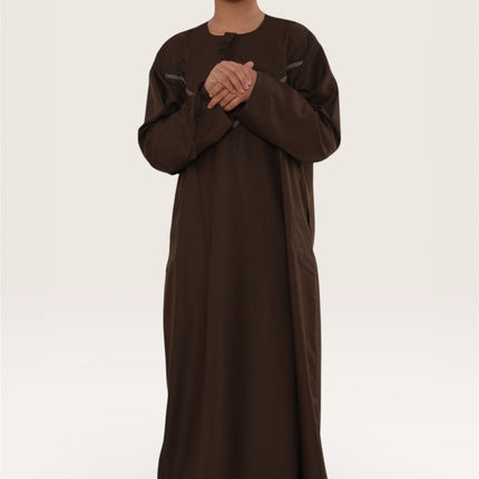 Kids Boys Eid Brown Moroccan Thobe Robe Djellaba Ramadan Eid Jubba- K-HM10