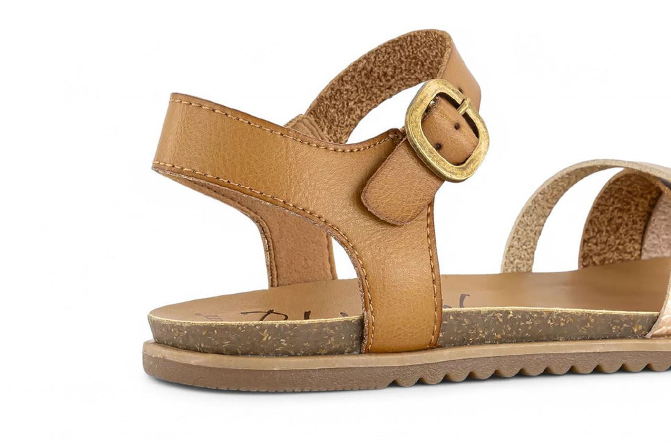 Blowfish Malibu Womens Tan Strappy Buckle Wedge Sandals - Monti-B