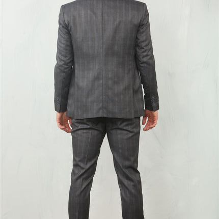 Men's 3 Piece Prince Of Wales Charcoal Suit Workwear