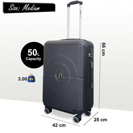 Robust ABS Hard Shell 8 Wheels Luggage Travel Holiday Cabin Suitcase Set