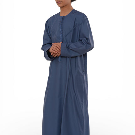 Kids Boys Eid Blue Moroccan Jubba Robe Djellaba Ramadan Eid Thobe - K-HM11