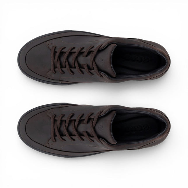 Ecco Men's Brown Leather Waterproof Trainer Sneaker Shoes - Soft 10