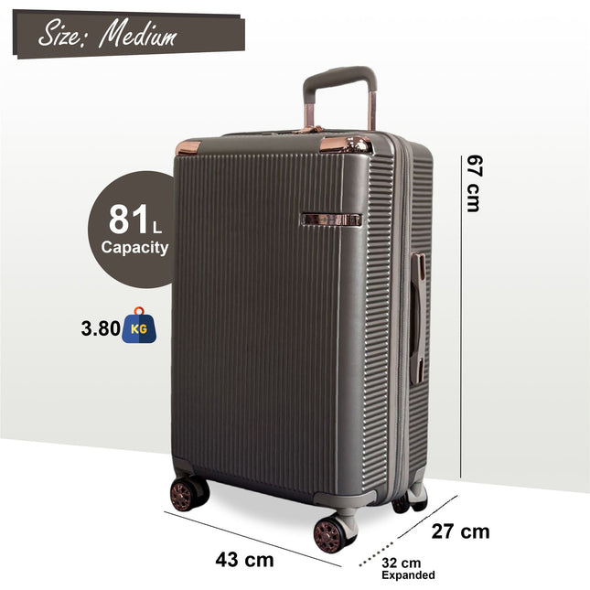 Expandable Hard Shell 8 Wheels Luggage Travel Cabin Suitcase Set