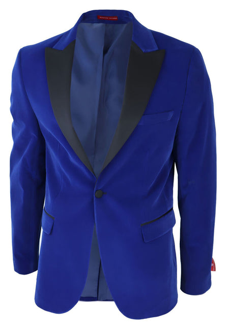 Mens Blue Velvet Dinner Tuxedo Suit Jacket Blazer