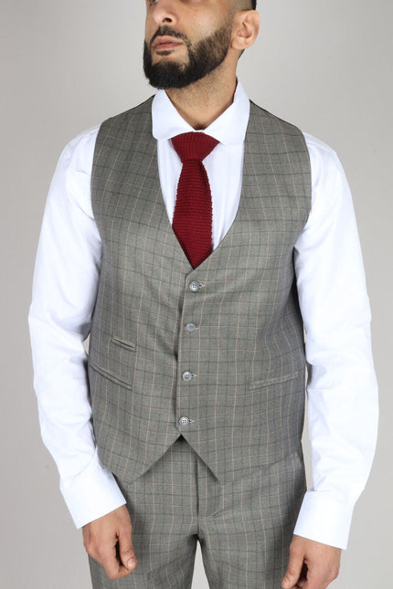 Mens IM2 Classic Plain Grey 3 Piece Suit