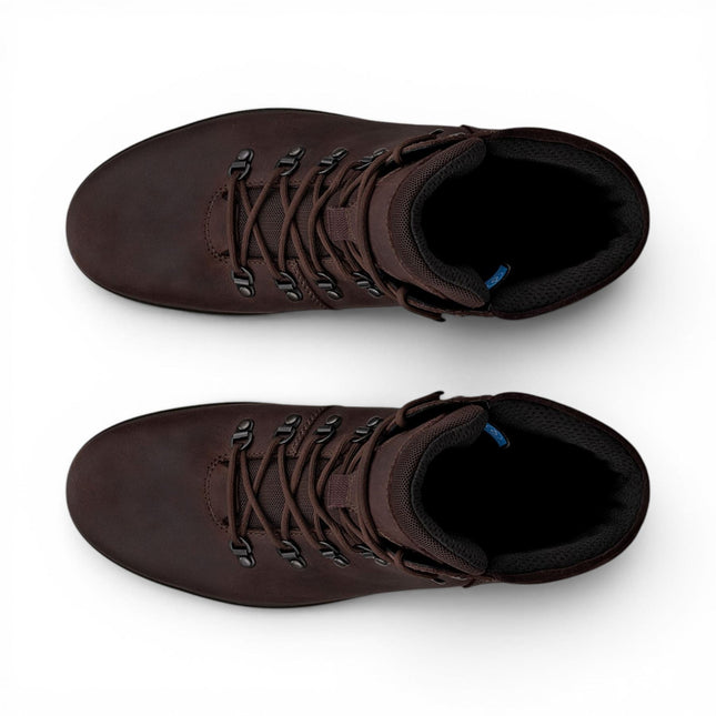Ecco Men's Brown Leather Waterproof Lace-up Hiking Boots - Rugged Track 25