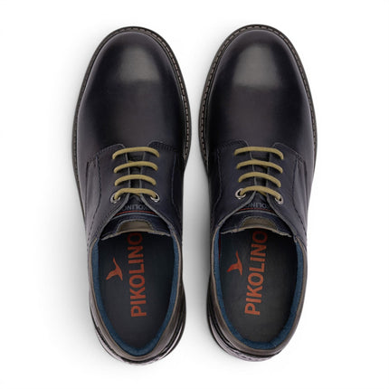 Pikolinos Men's Blue Leather Lace-Up Smart Shoes - Berna