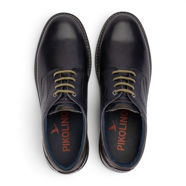Pikolinos Men's Blue Leather Lace-Up Smart Shoes - Berna
