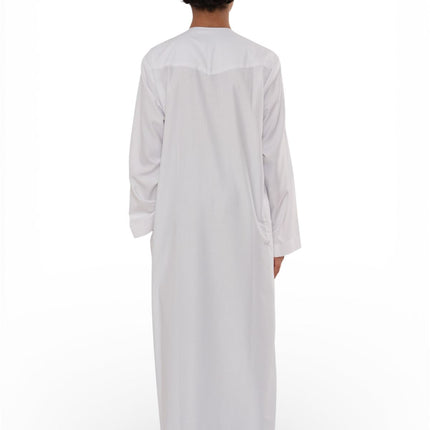 Kids Boys Eid White Moroccan Jubba Robe Djellaba Ramadan Eid Thobe - K-HM11
