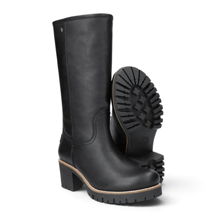 Panama Jack Women's Black Leather Waterproof Heeled High Winter Boots - Patricia B17
