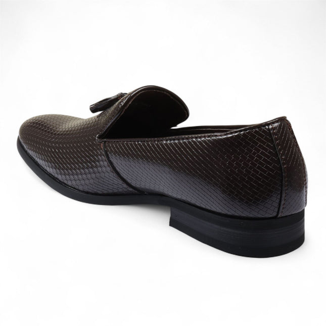 Men’s Brown Formal Tassel Loafers Slip-On Leather Shoes