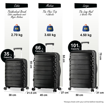 Dual 4 Wheel Hard Shell Strong Luggage Suitcase