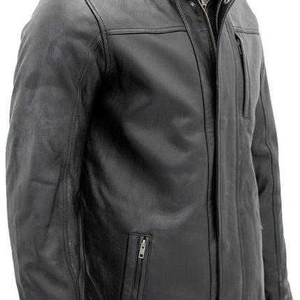 Mens Leather Mid Length Coat-Hanoi