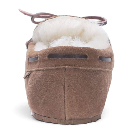 Men’s Chestnut Tan Genuine Sheepskin Moccasin Winter Slippers - Flint