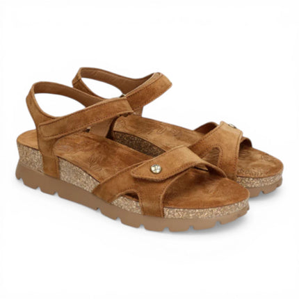 Panama Jack Women's Wedge Bark Brown Suede Leather Platform Sandals -  Sulia B26