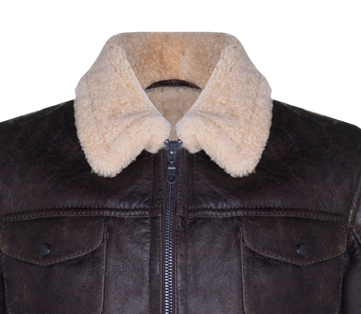 Mens Sheepskin Classic Safari Jacket-Arezzo