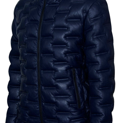 Men's Puffer Quilted Bomber Leather Jacket - Recife