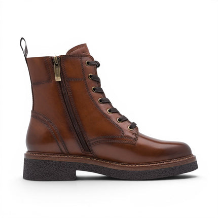 Tamaris Women's Brown Leather Lace-Up Combat Boots - 25224-47