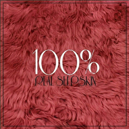 Genuine Red Rose Sheepskin Natural Silky Soft Fluffy Real Wool Rug
